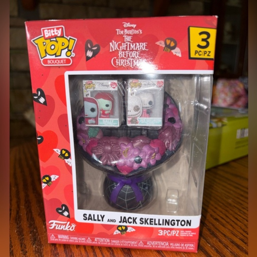 Funko Bitty Pop Bouquet Sally and Jack Skellington Purple and Black Set NIB